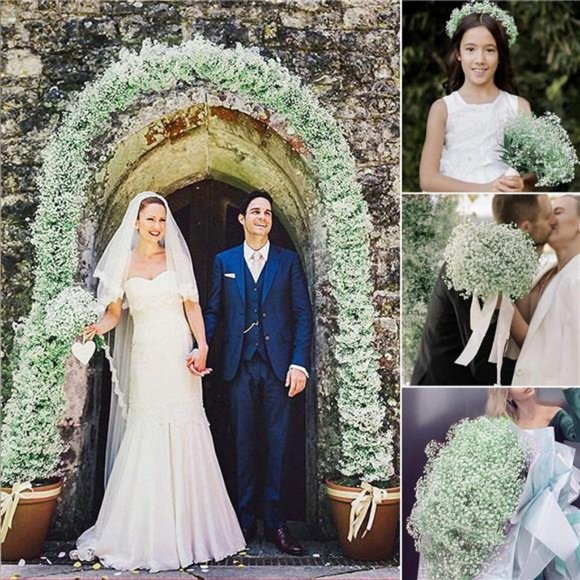 Babys Breath Artificial Flowers, 24 Pcs Fake Flowers Gypsophila Bouquet Fall - Picture 3 of 6